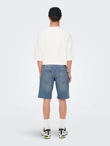 ONLY & SONS Middels høy midje Shorts -Blue Denim - 22020785