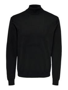 ONLY & SONS Pulóveres Corte regular De cuello vuelto -Black - 22020879