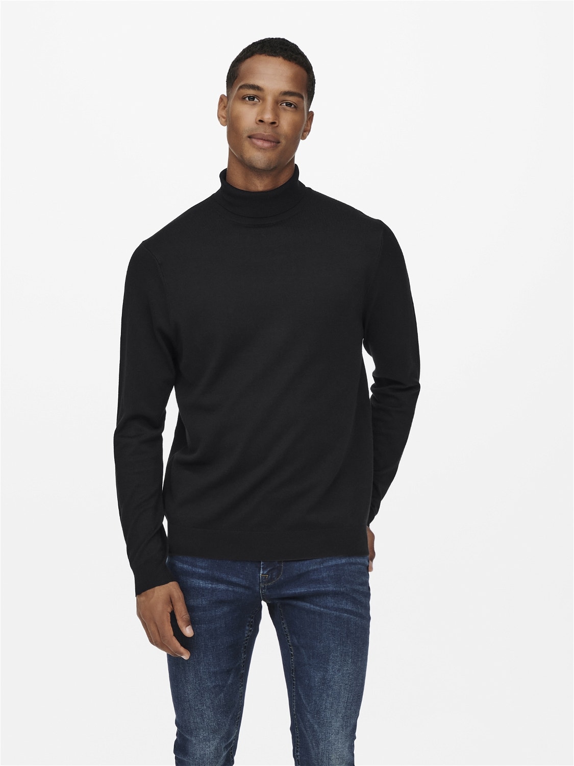 ONLY & SONS Regular Fit Roll neck Pullover -Black - 22020879