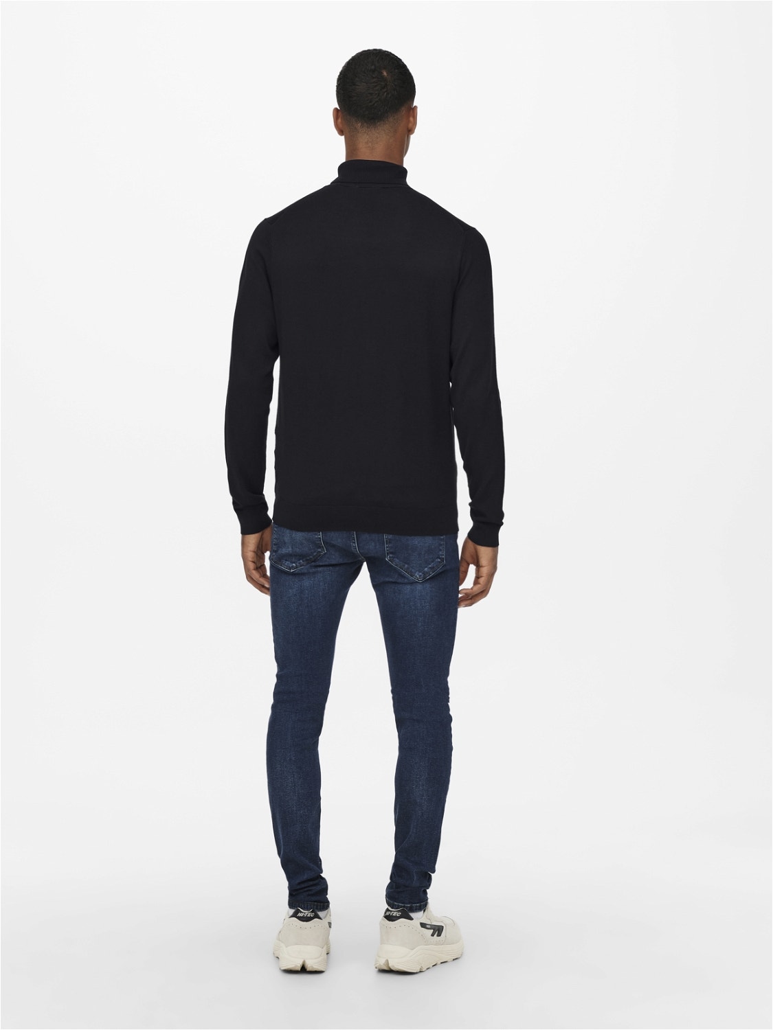 ONLY & SONS Normal passform Polokrage Pullover -Black - 22020879