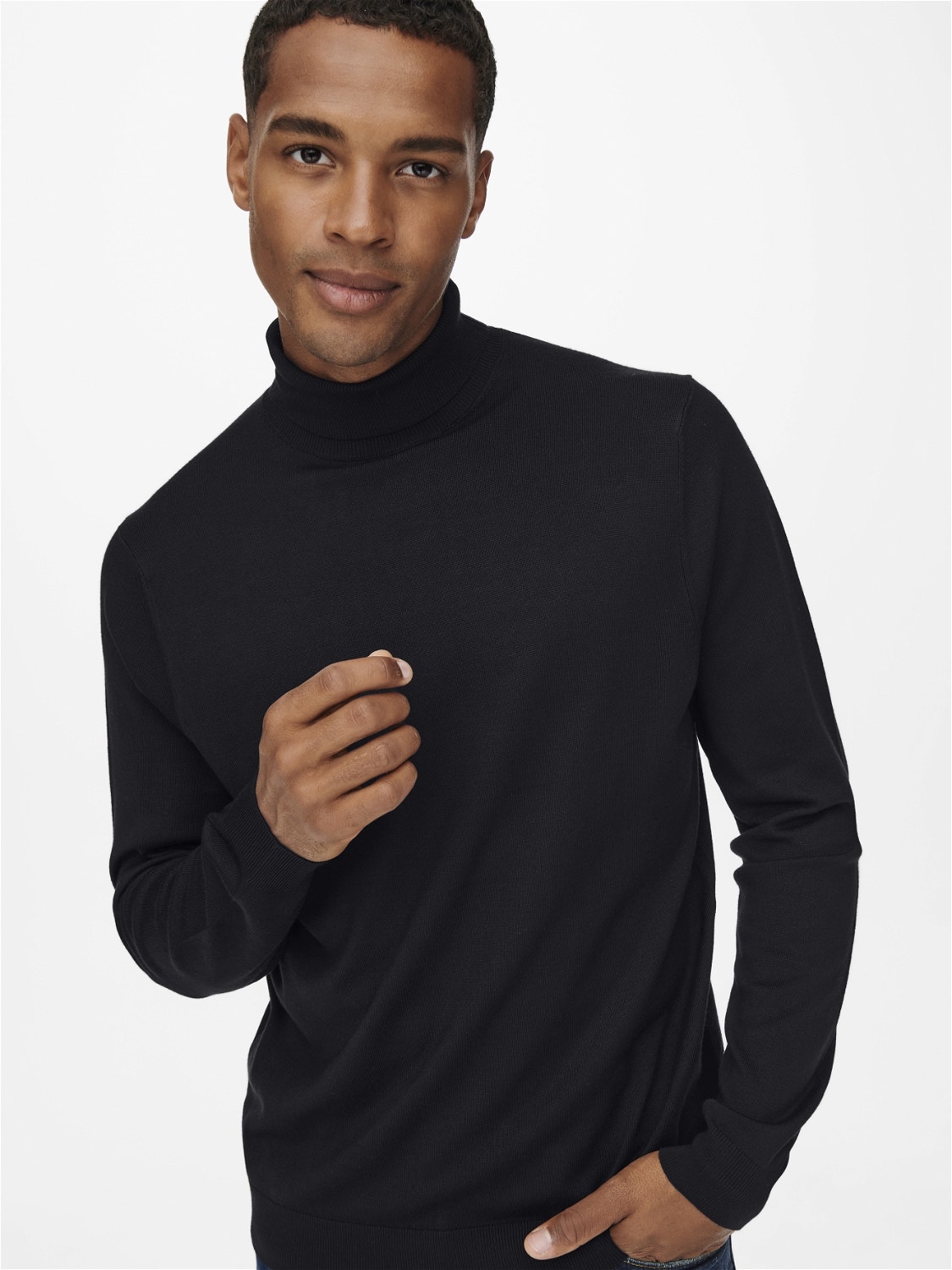 ONLY & SONS Pull-overs Regular Fit Col roulé -Black - 22020879