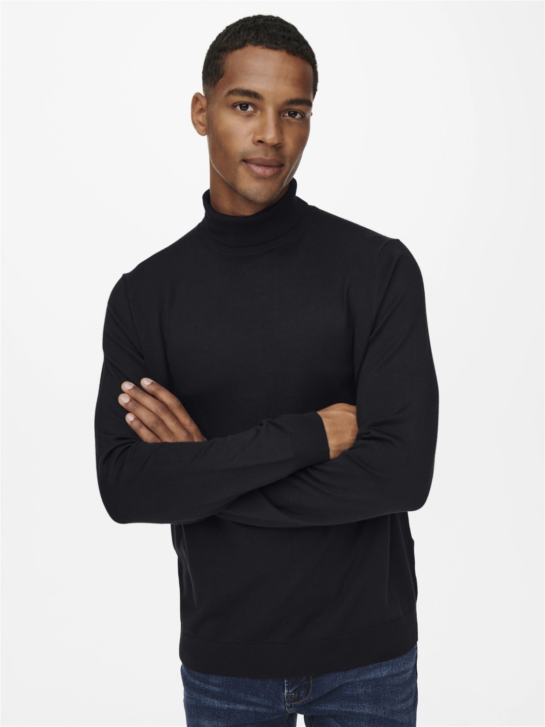 ONLY & SONS Regular Fit Roll neck Pullover -Black - 22020879