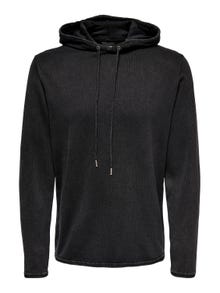 ONLY & SONS Hoodie knitted pullover -Black - 22021016