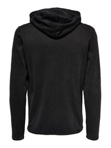 ONLY & SONS Hoodie knitted pullover -Black - 22021016