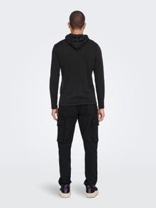 ONLY & SONS Hoodie knitted pullover -Black - 22021016