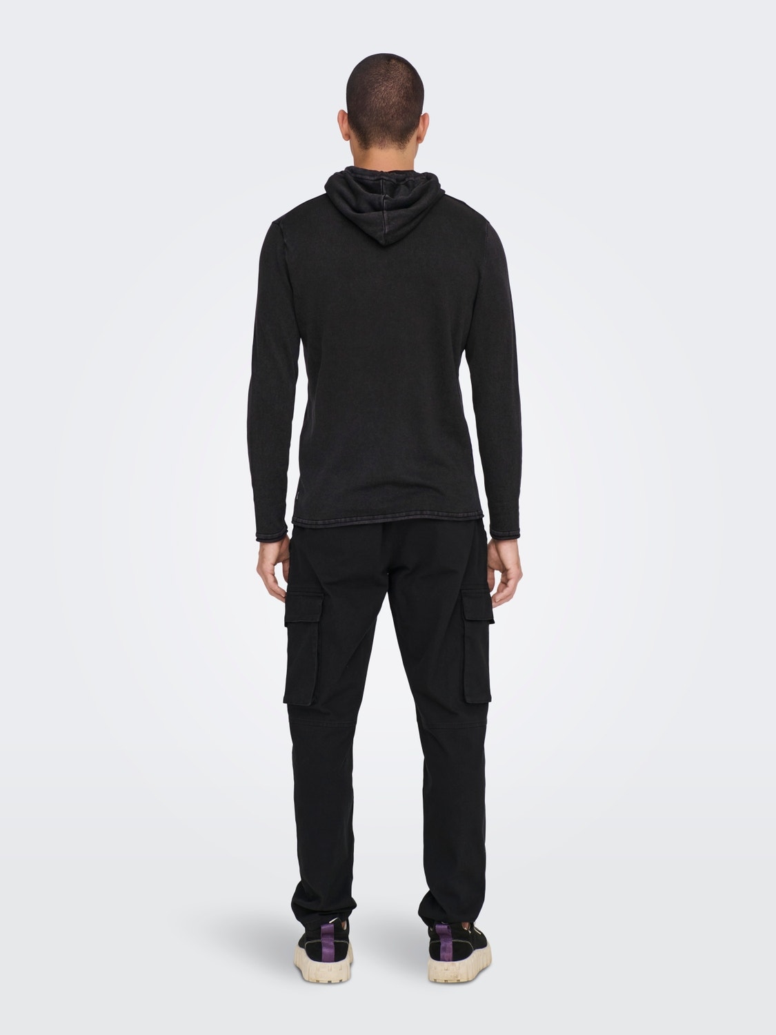 ONLY & SONS Hoodie knitted pullover -Black - 22021016