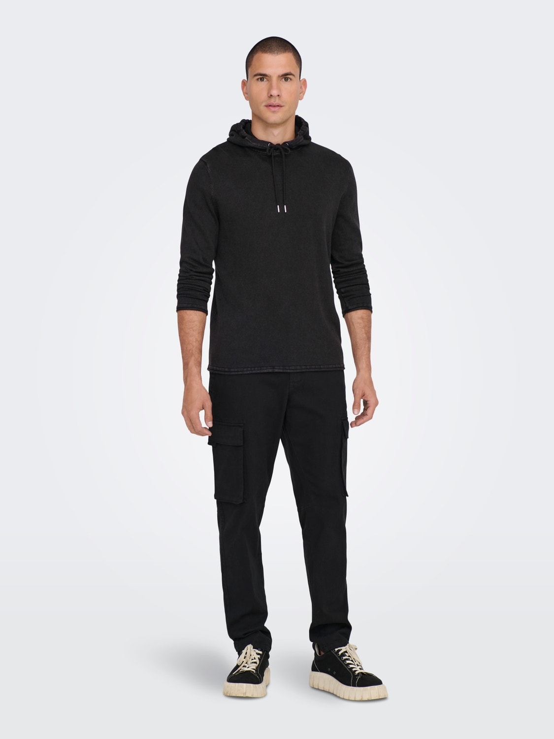 ONLY & SONS Hoodie striktrøje -Black - 22021016