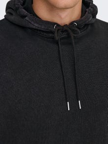 ONLY & SONS Hoodie knitted pullover -Black - 22021016