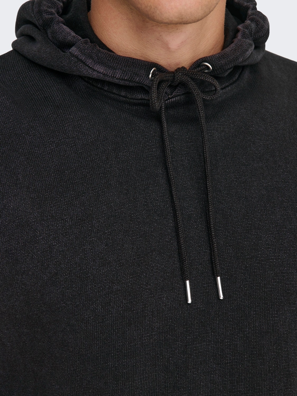 ONLY & SONS Hoodie knitted pullover -Black - 22021016