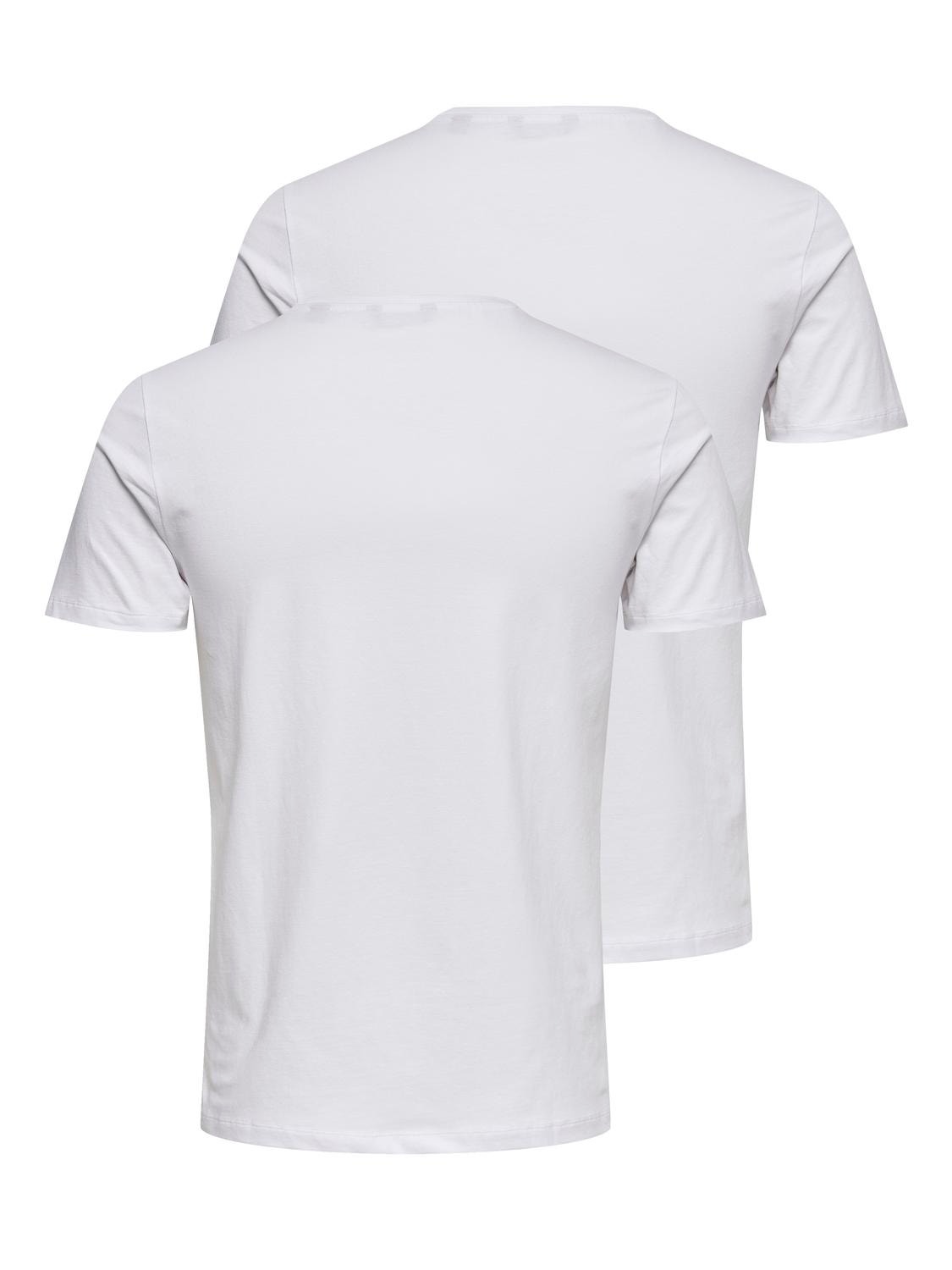 ONLY & SONS 2-pack o-hals t-shirt -White - 22021181