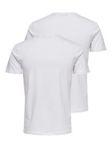 ONLY & SONS Slim fit O-pääntie T-paidat -White - 22021181