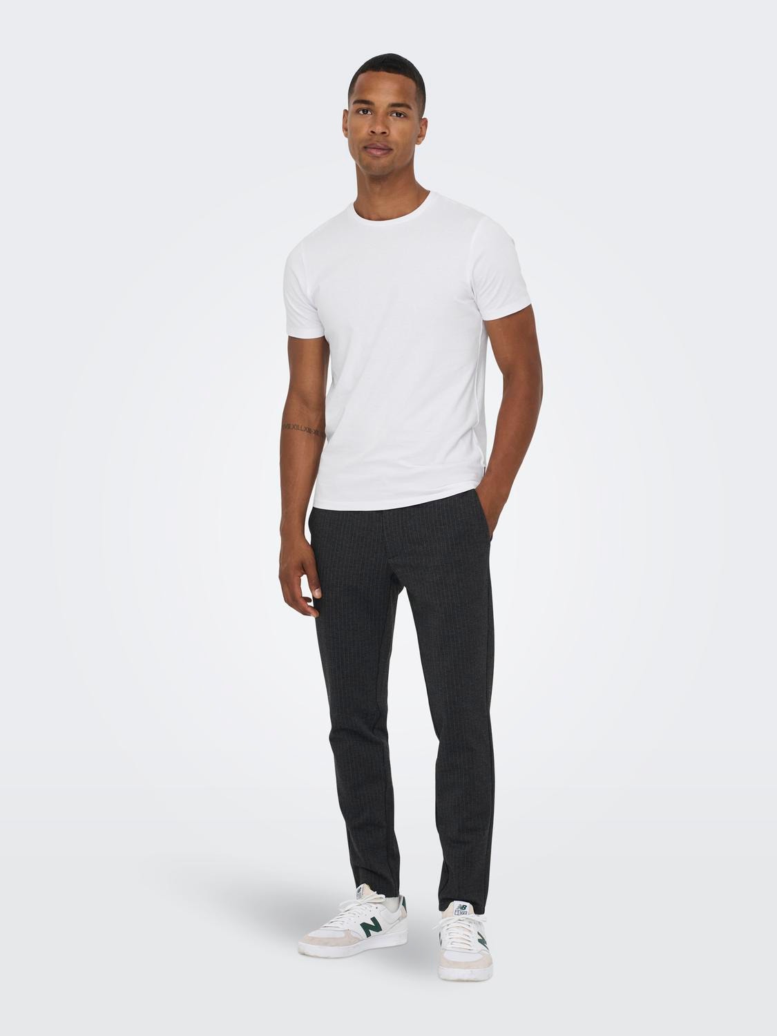 ONLY & SONS Slim fit O-hals T-shirts -White - 22021181