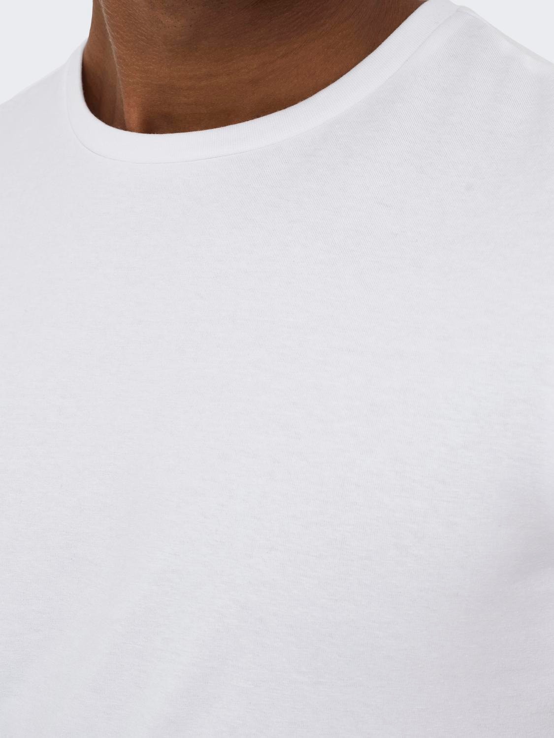 ONLY & SONS 2-pack o-neck t-shirt -White - 22021181