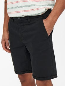 ONLY & SONS ensfarvet chino shorts -Black - 22021460
