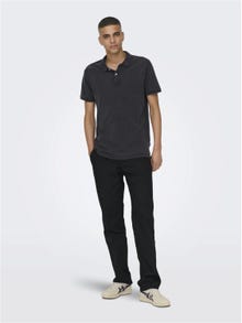 ONLY & SONS Slim Fit Round Neck Polo-Shirt -Dark Navy - 22021769