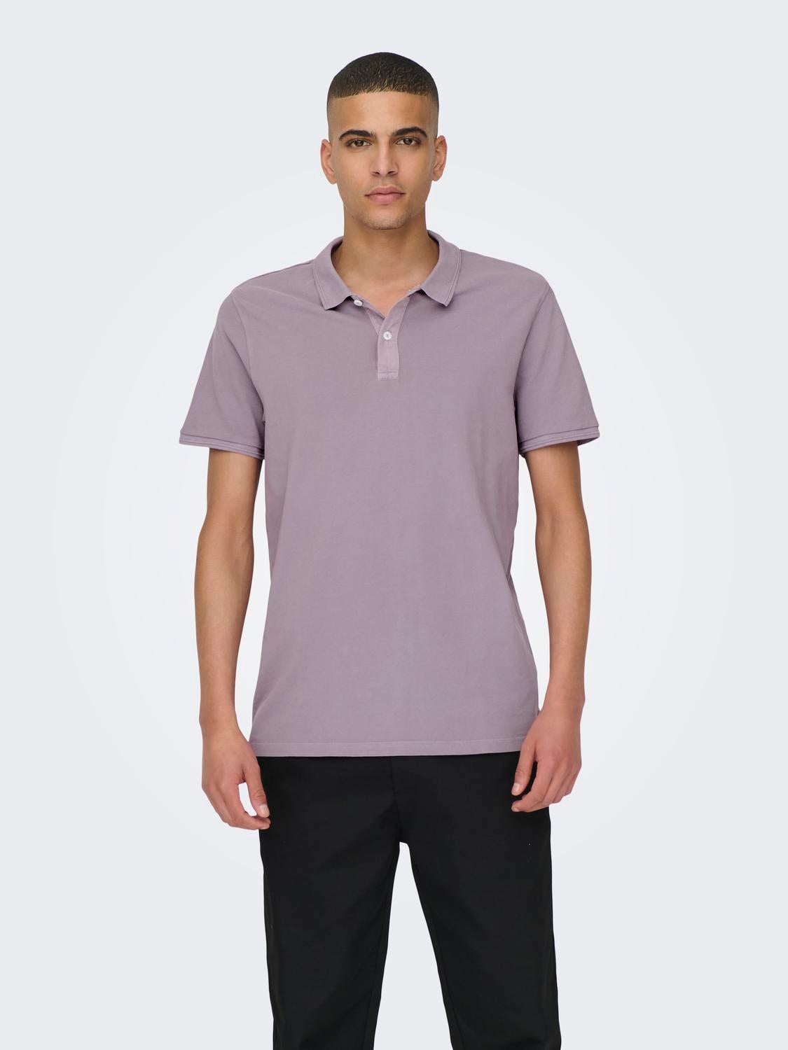 Slim Fit Round Neck Polo Shirt with 40 discount ONLY SONS