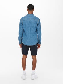 ONLY & SONS Comfort fit Mellemhøj talje Shorts -Dark Navy - 22021824