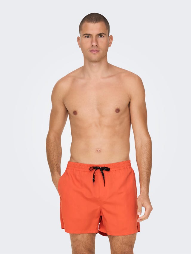 ONLY & SONS Solid color swim trunks  - 22021832