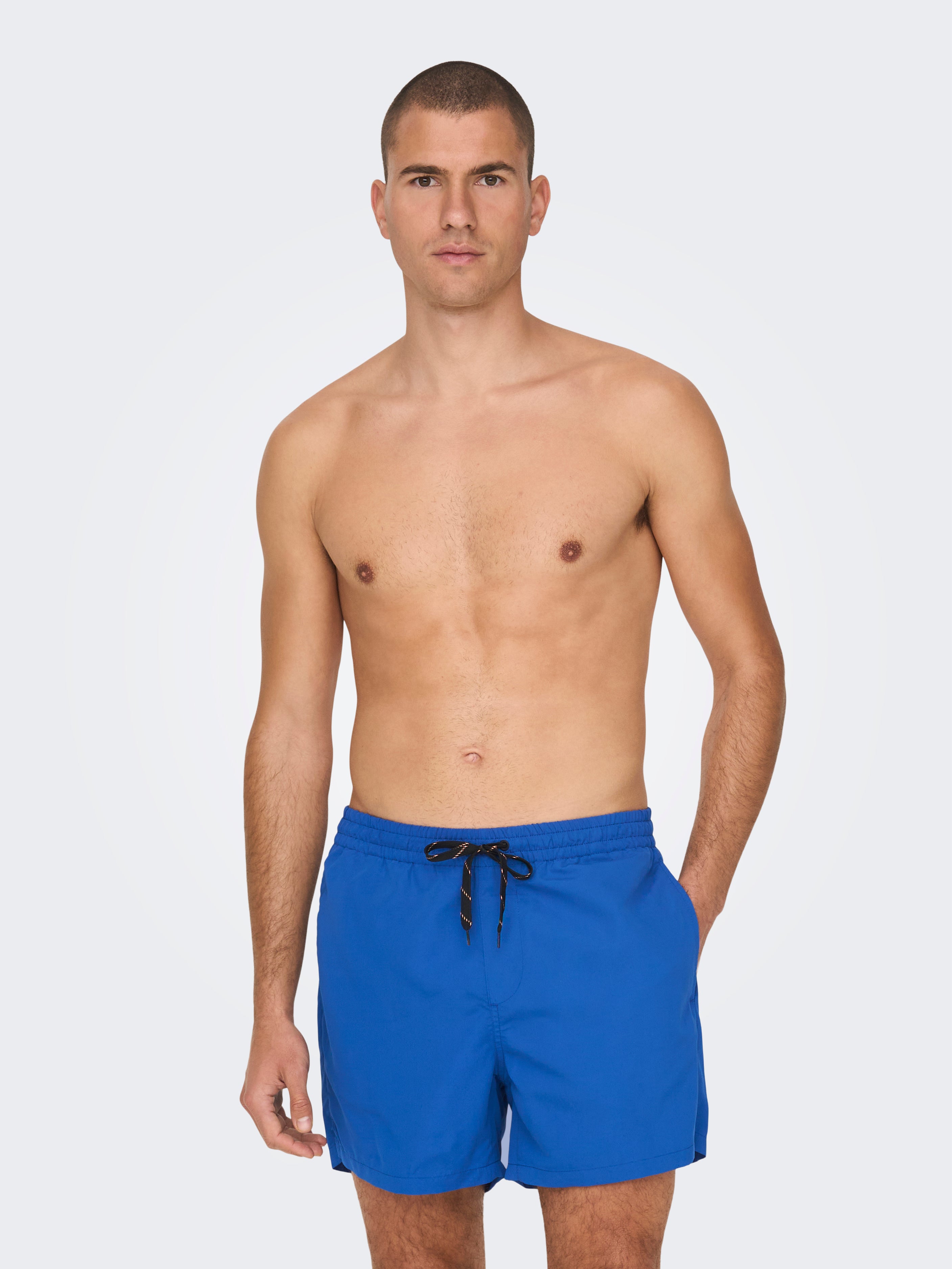 Solid color swim trunks Dark Blue ONLY & SONS®