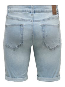 ONLY & SONS Medelhög midja Shorts -Blue Denim - 22021885