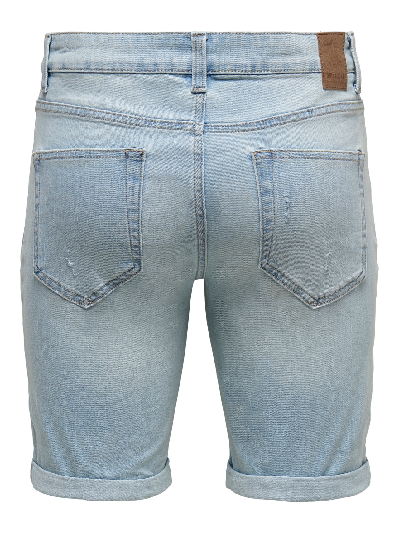 ONLY & SONS Medelhög midja Shorts -Blue Denim - 22021885