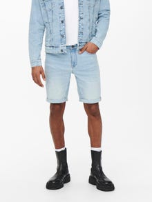 ONLY & SONS Medelhög midja Shorts -Blue Denim - 22021885