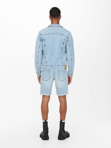 ONLY & SONS Middels høy midje Shorts -Blue Denim - 22021885