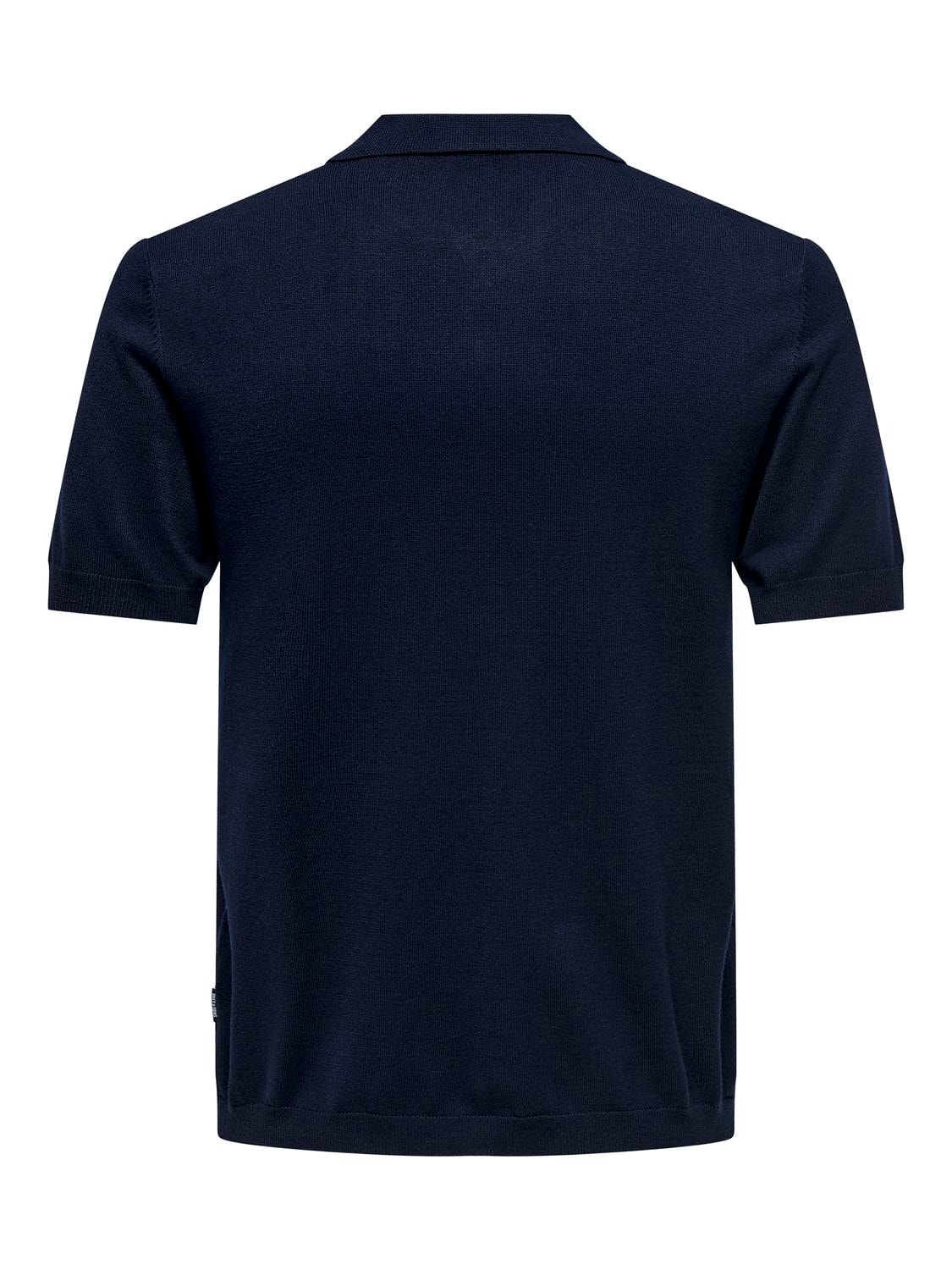 ONLY & SONS Regular Fit Polo Pullover -Dark Navy - 22022219