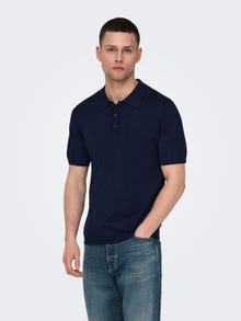 ONLY & SONS Regular Fit Polo Pullover -Dark Navy - 22022219