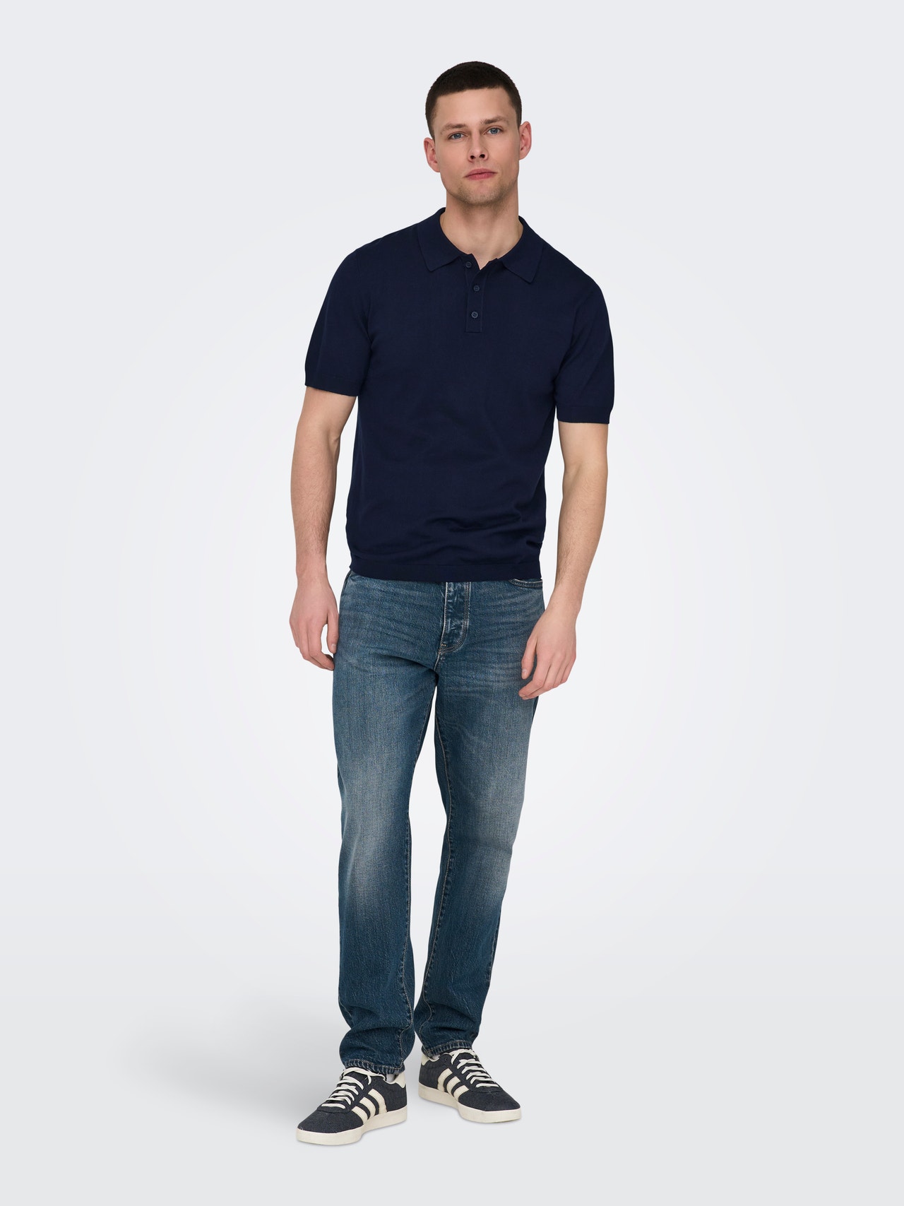 ONLY & SONS Tavapärane lõige Polo Pullover -Dark Navy - 22022219