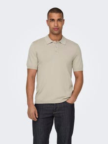 ONLY & SONS Regular Fit Polo Pullover -Silver Lining - 22022219