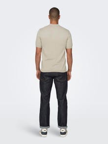 ONLY & SONS Normal passform Piké Pullover -Silver Lining - 22022219