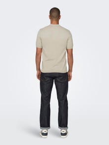 ONLY & SONS Regular Fit Polo Pullover -Silver Lining - 22022219