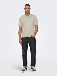 ONLY & SONS Regular Fit Polo Pullover -Silver Lining - 22022219