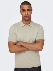 ONLY & SONS Regular Fit Polo Pullover -Silver Lining - 22022219