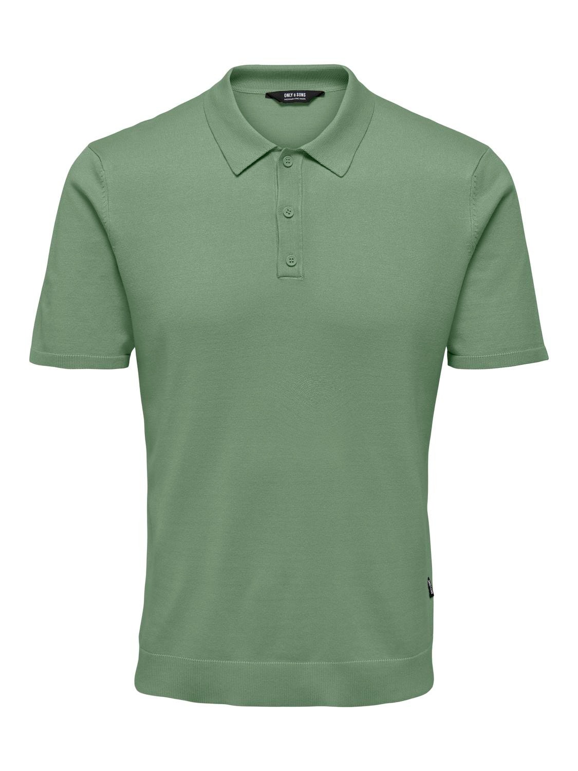 ONLY & SONS Pulóveres Corte regular Polo -Hedge Green - 22022219