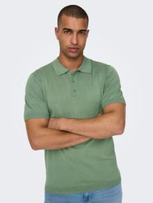 ONLY & SONS Knitted polo -Hedge Green - 22022219