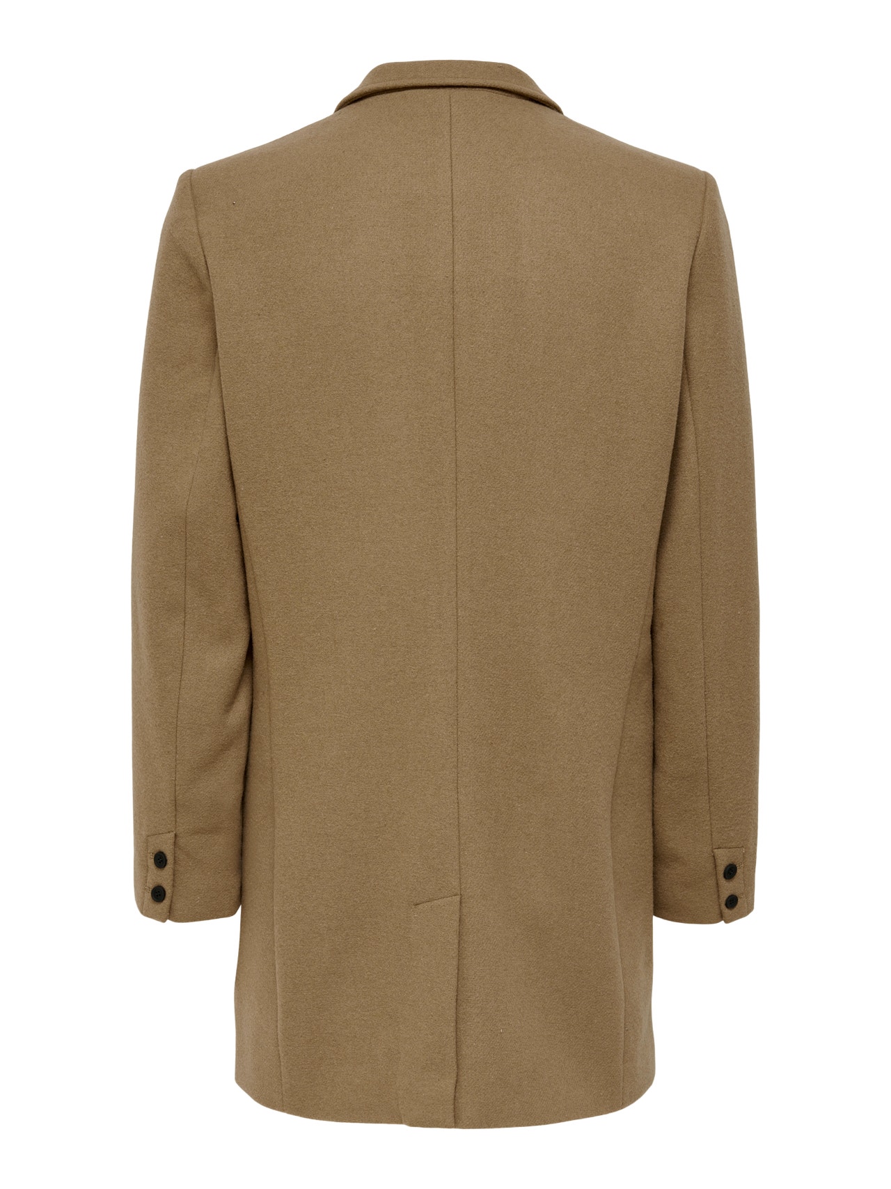 ONLY & SONS Reverse Slit with buttons Coat -Camel - 22022299