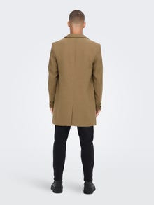 ONLY & SONS Omvendt krage Splitt med knapper Frakk -Camel - 22022299