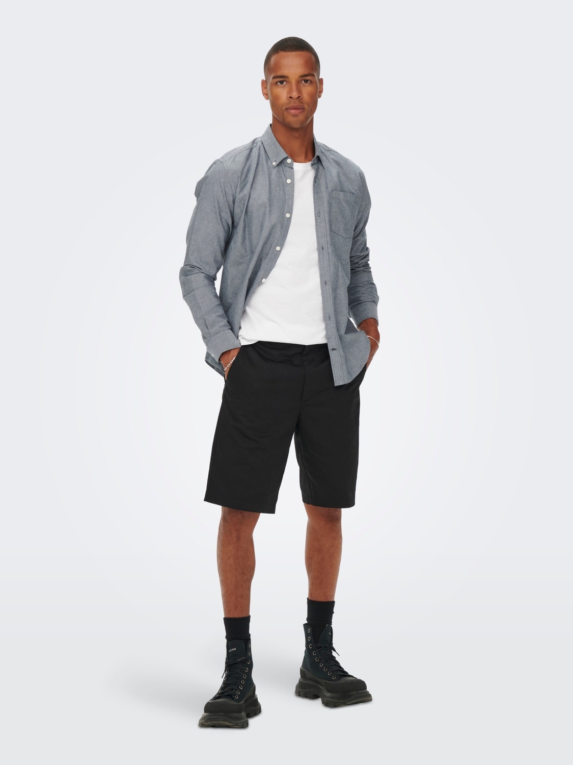 ONLY & SONS Classic chino shorts -Black - 22022326