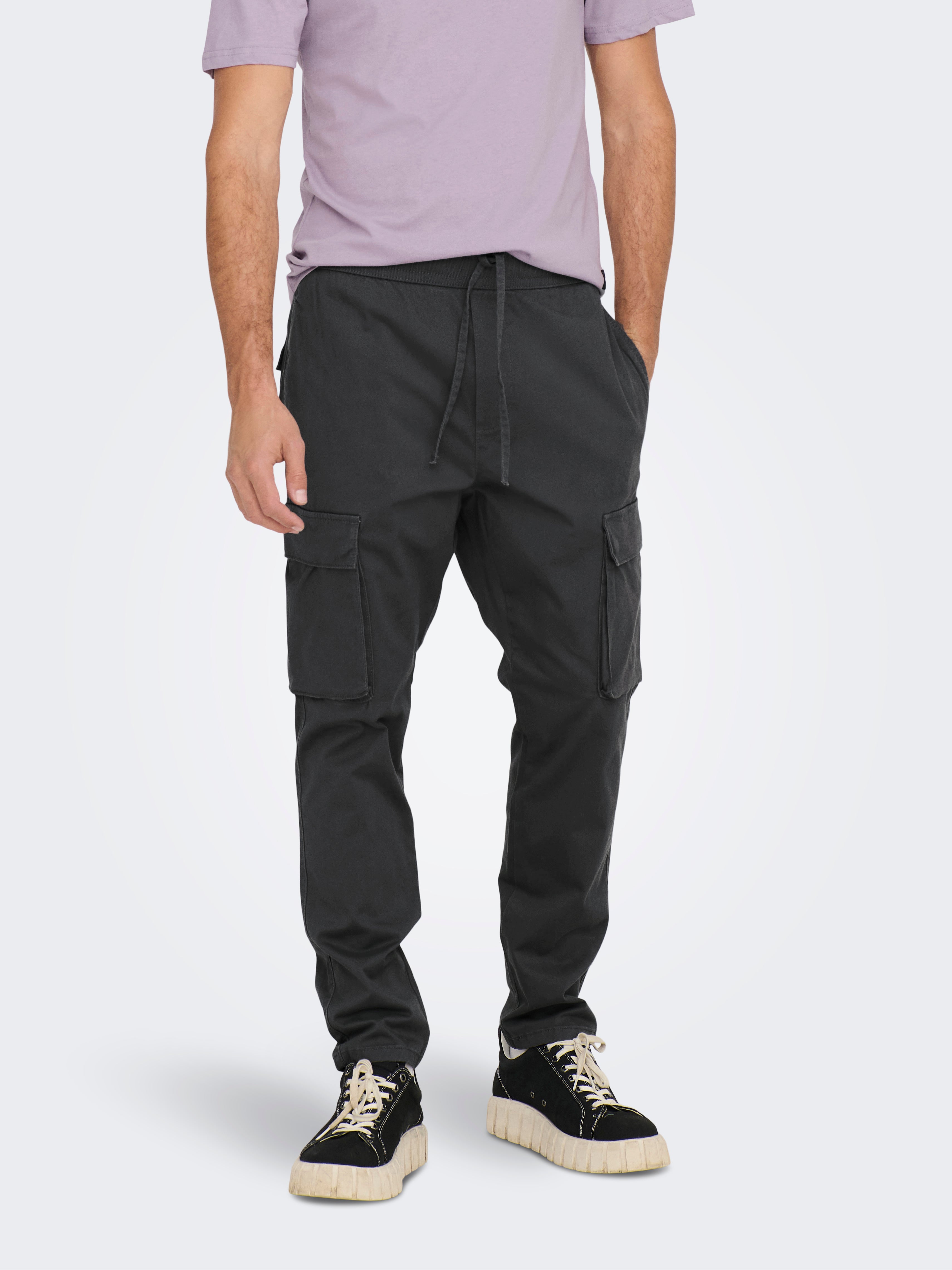 H&M Curvy Fit Cotton Cargo Pants