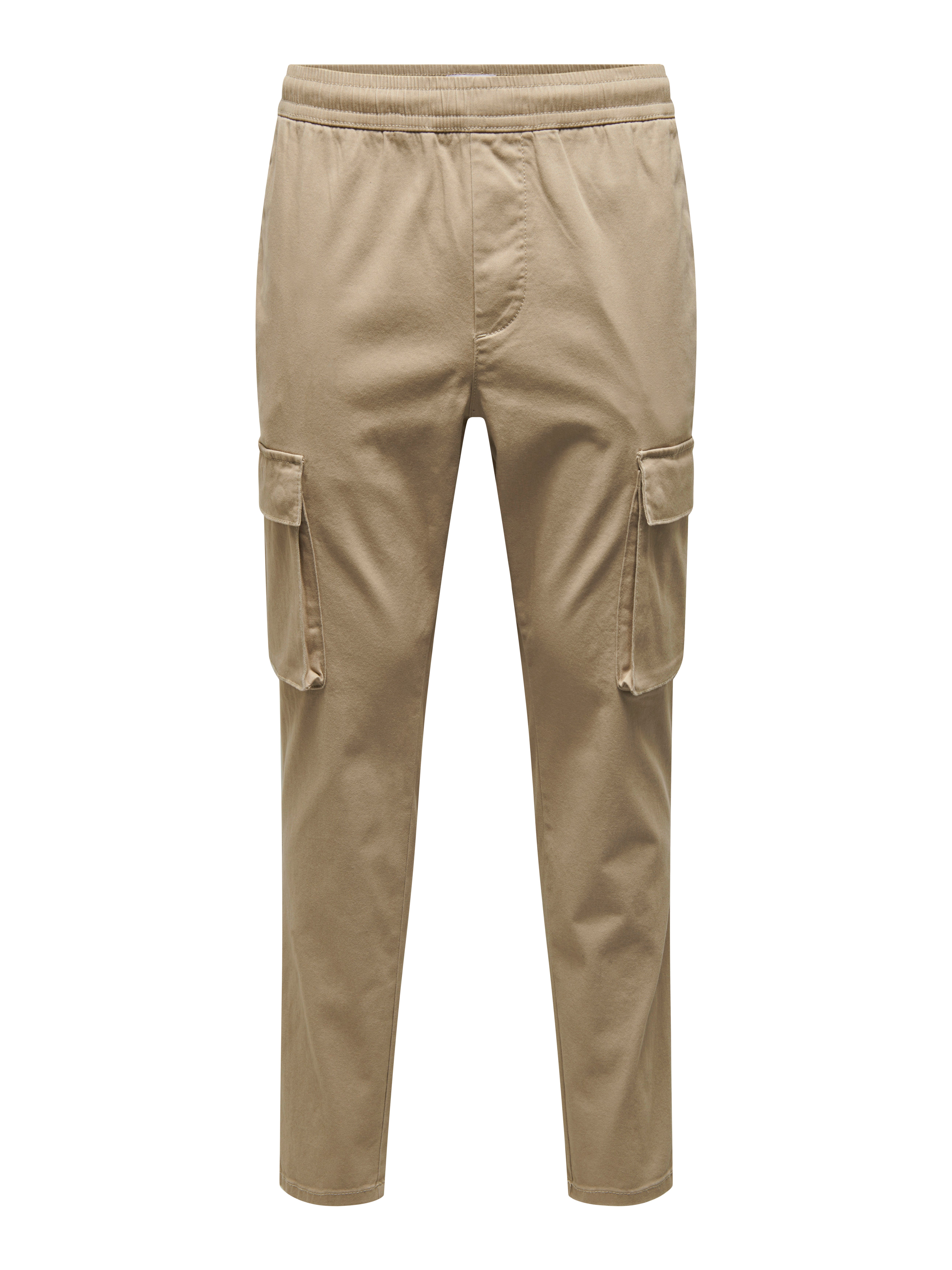 ONLY & SONS tapered fit cargo broek ONSCAM chinchilla