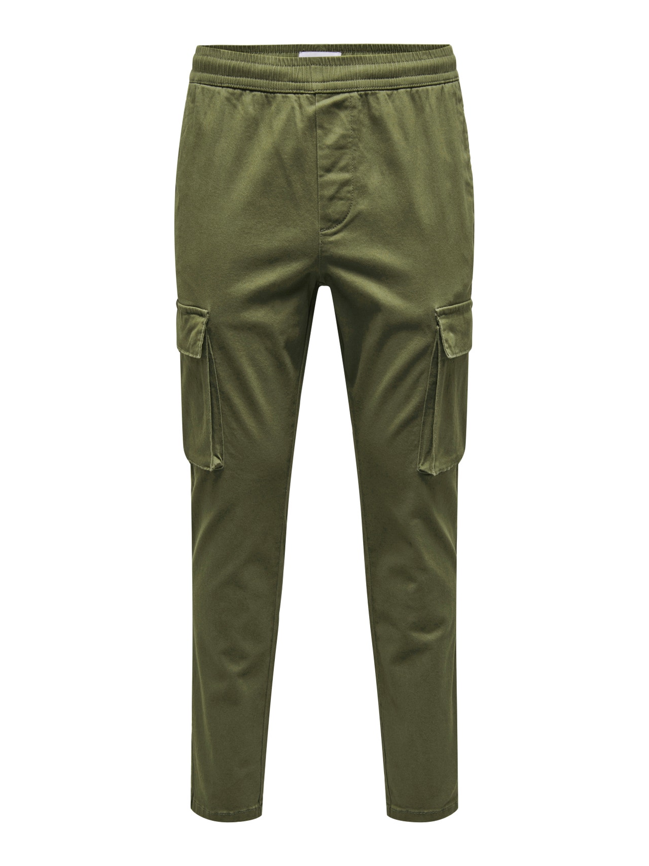 Tapered Fit Trousers, Dark Green