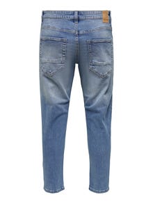 ONLY & SONS Tapered Fit Mid waist Destroyed hems Jeans -Blue Denim - 22022368