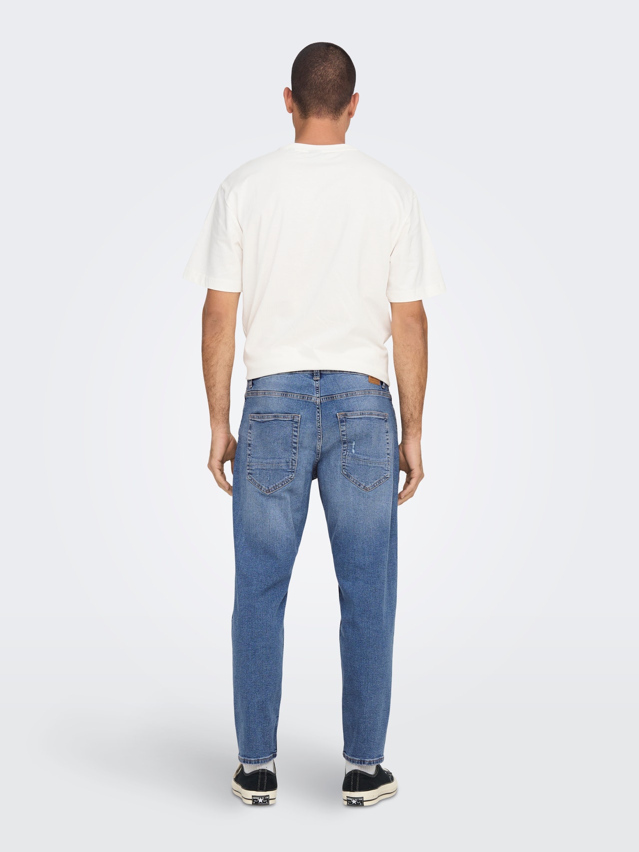 ONLY & SONS Verjüngt Mittlere Taille Offener Saum Jeans -Blue Denim - 22022368