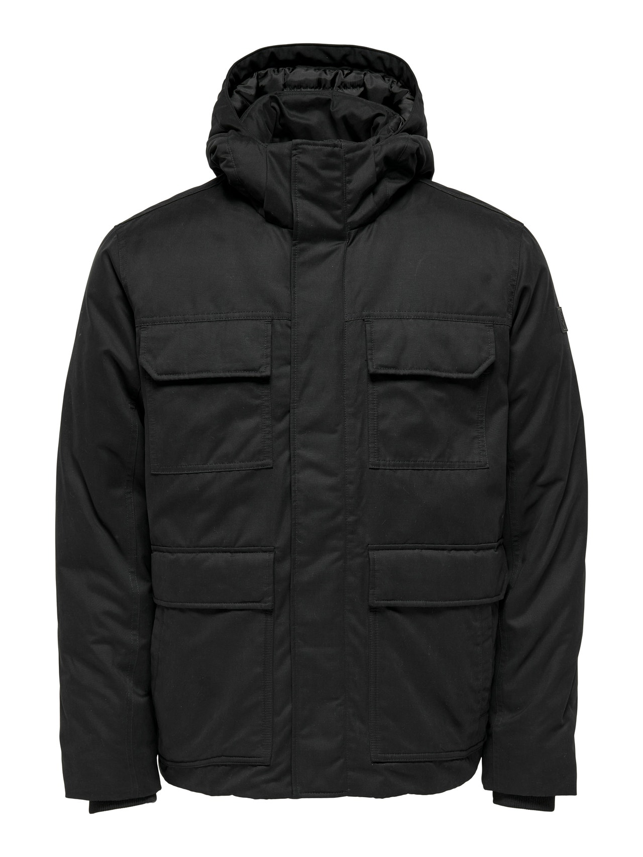 ONLY & SONS Hood with string regulation Jacket -Black - 22022466