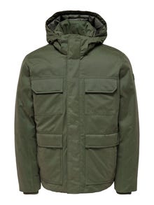 ONLY & SONS Hood with string regulation Jacket -Olive Night - 22022466