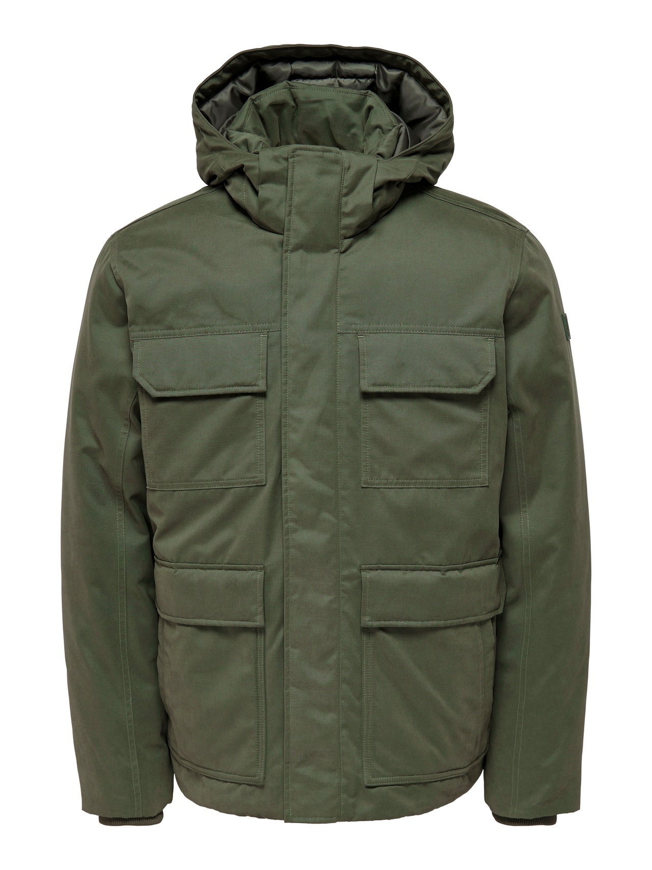 ONLY & SONS Huva som justeras med snoddar Jacka -Olive Night - 22022466