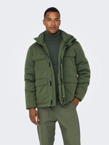 ONLY & SONS Hood with string regulation Jacket -Olive Night - 22022466