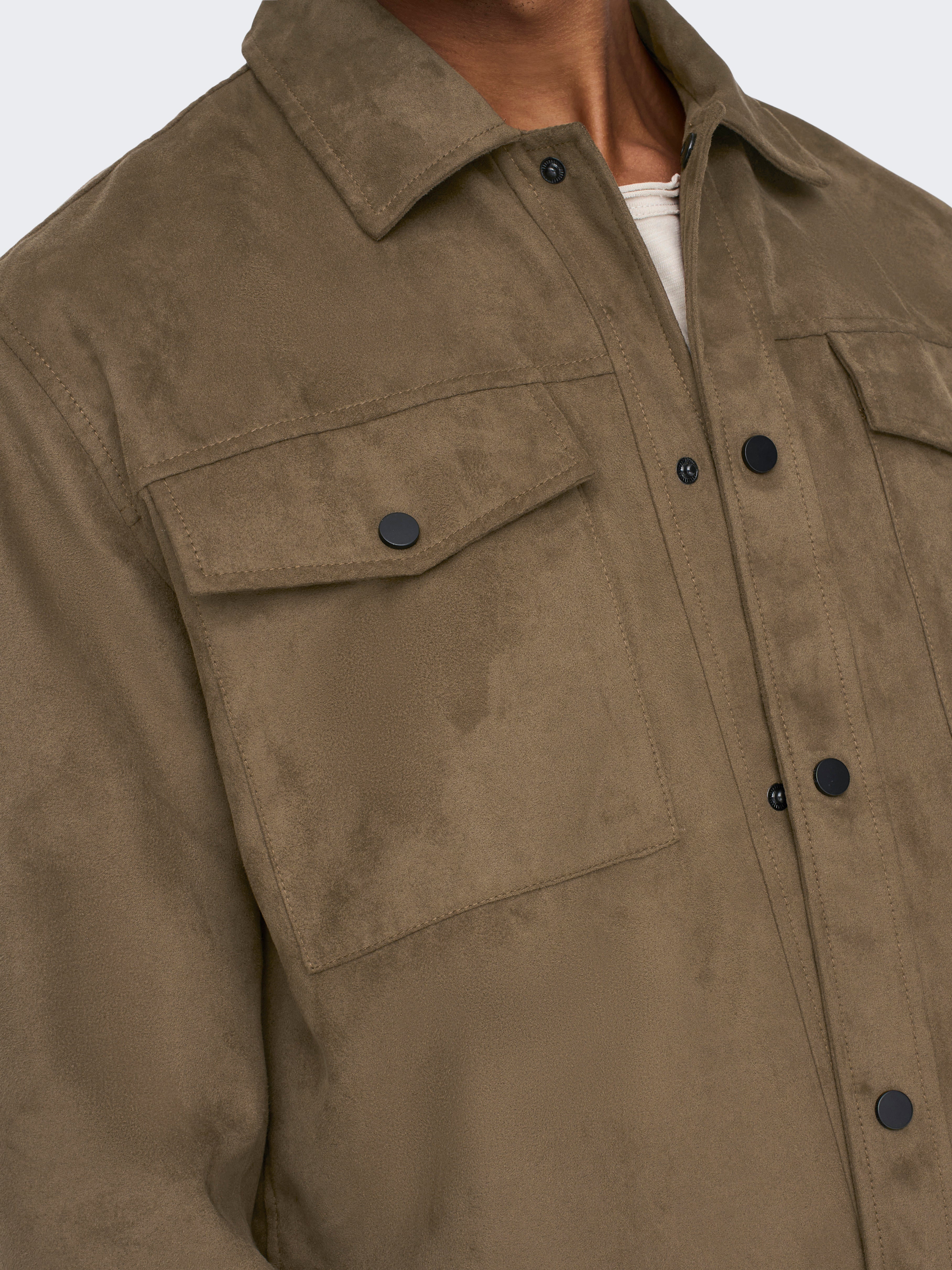 Faux hot sale suede overshirt